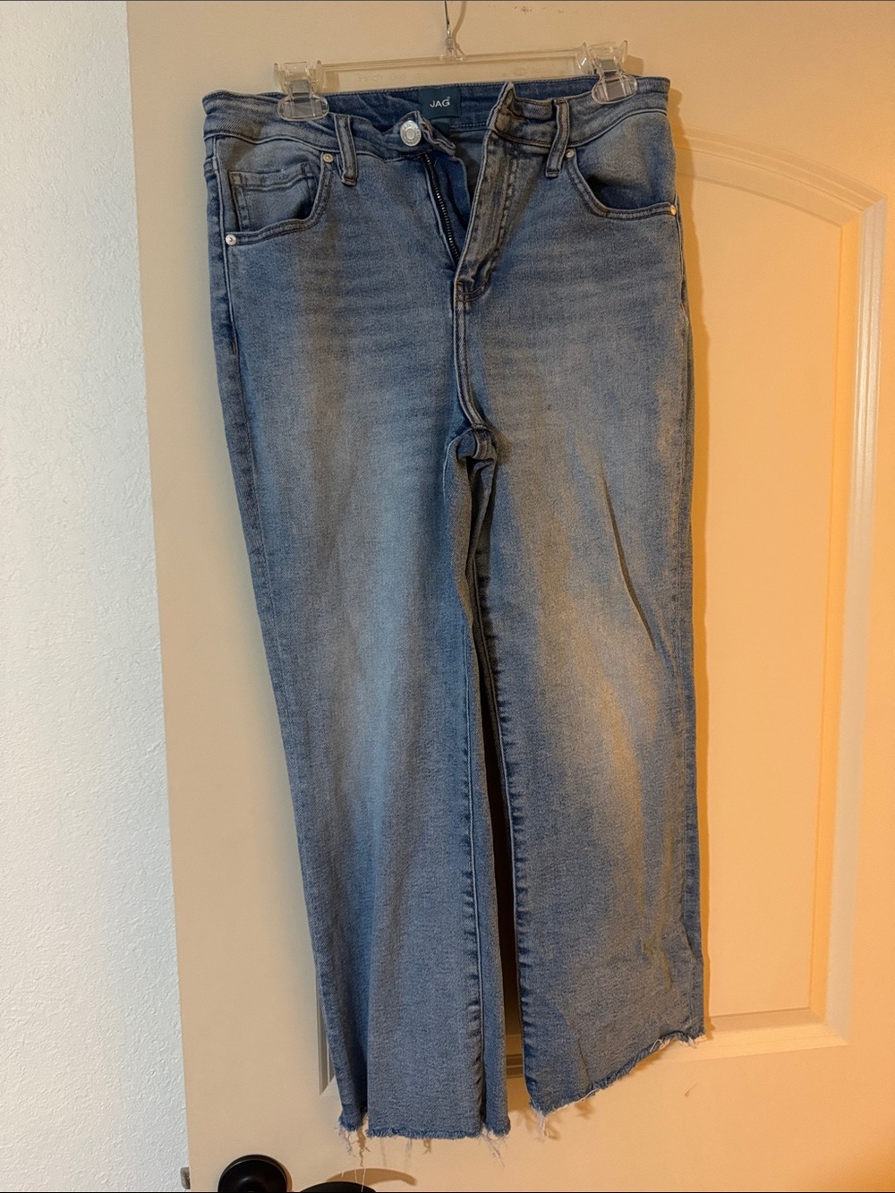 Jag Jeans Women's Light Blue Cropped Frayed Hem Ankle Jeans